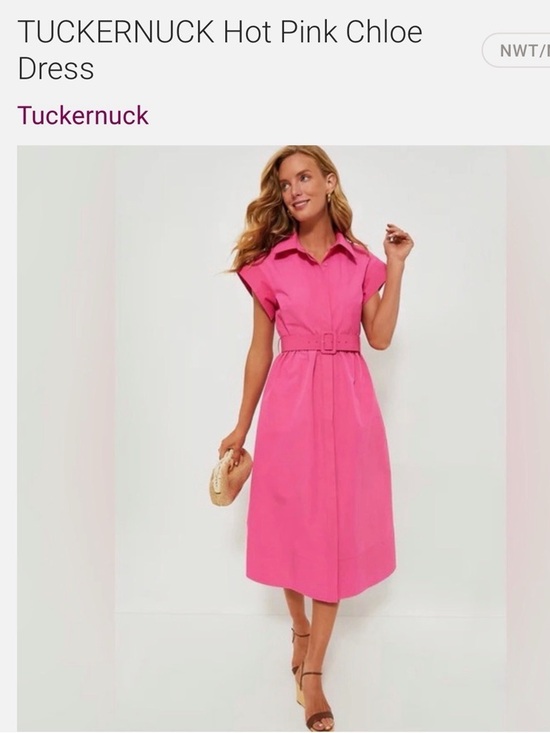 Tuckernuck Dresses & Skirts - Tuckernuck Hot Pink Chloe Belted Midi Dress